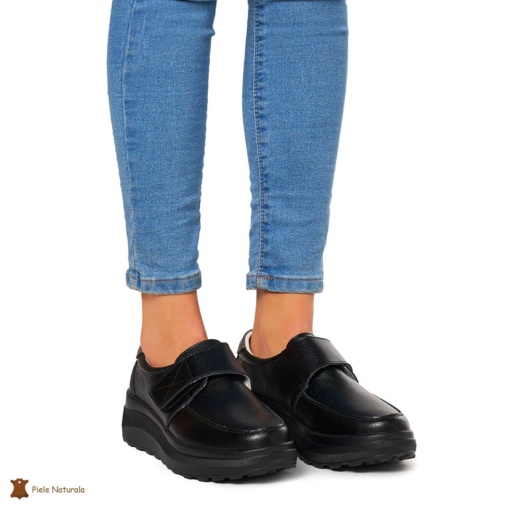 Pantofi Casual dama din Piele Naturala LF0858 NEGRU - Img 2