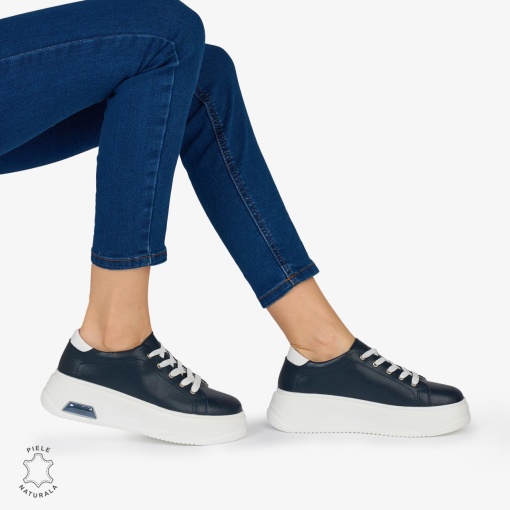 PANTOFI CASUAL Dama Piele Naturala LF1054 Culoare: NAVY - Img 2