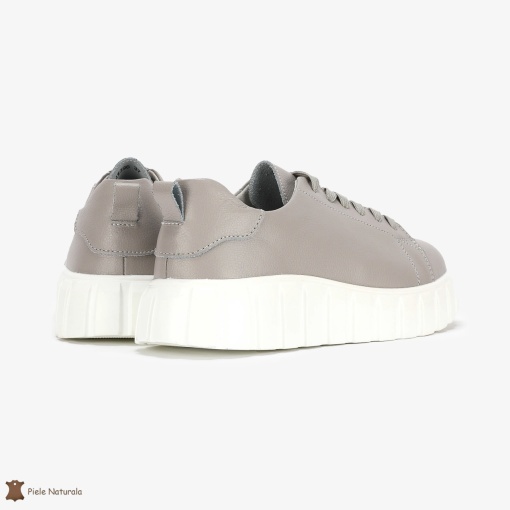 Pantofi Casual de dama din Piele naturala cu talpa groasa LF0492 GRI - Img 3