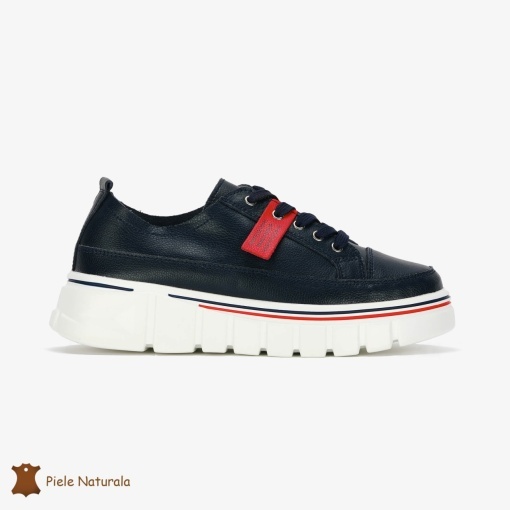 Pantofi Casual de dama din Piele naturala Interior confortabil LF0488 Bleumarin - Img 2