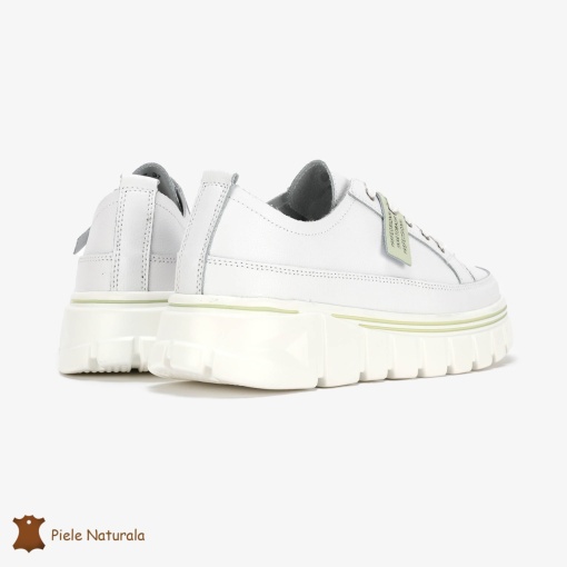 Pantofi Casual de dama din Piele naturala Interior confortabil LF0488 Alb - Img 3
