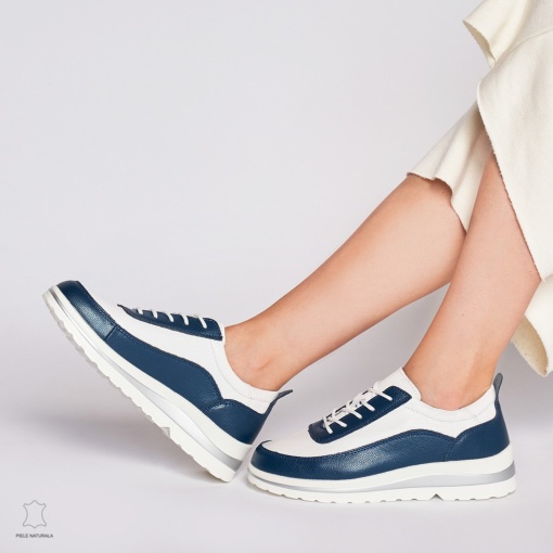 Pantofi casual de dama din piele naturala LF0002 ALBCUNAVY - Img 4