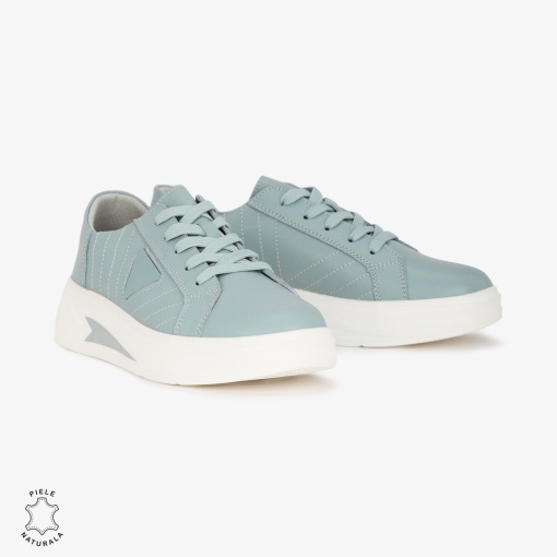 Pantofi Casual de dama din Piele naturala LF0523 ALBASTRU - Img 2