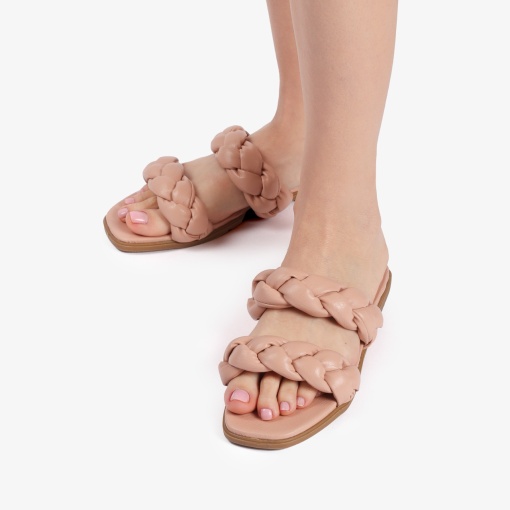 Papuci dama din Piele Ecologica roz LF0162 - Img 2