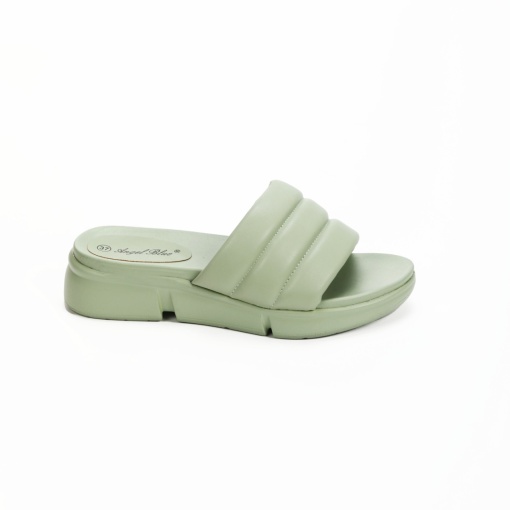Papuci dama din Piele Ecologica verzi LF0212 - Img 2