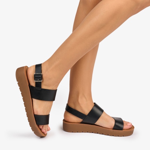 SANDALE dama din Piele ECOLOGICA CU BRETELE LF1093 CULOARE: NEGRU - Img 3