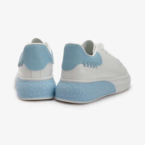 SNEAKERS Dama din Piele Ecologica LF0129 Alb cu Albastru - Img 4