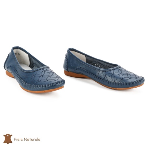 Balerini Bleumarin Din Piele Naturala LF0223 - Img 2