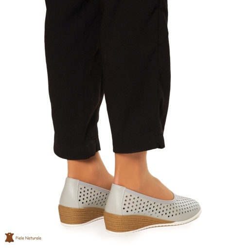 Balerini Dama Piele Naturala Slip-on LF0075 GRI - Img 4