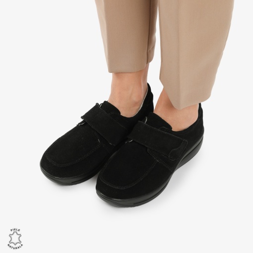 Mocasini dama din piele naturala cu talpa groasa INTOARSA LF0004 NEGRU - Img 2