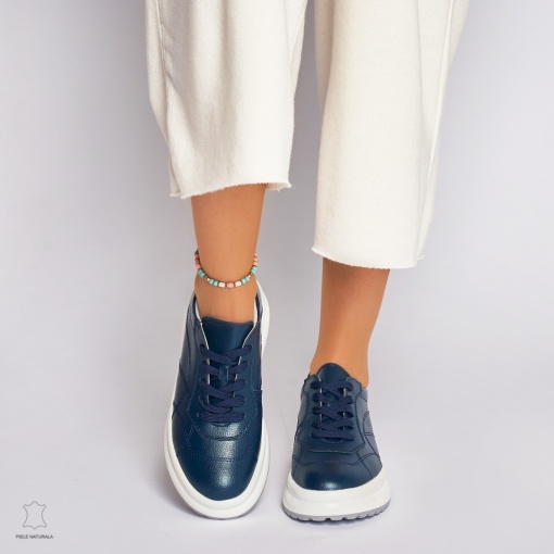 Pantofi casual dama din piele naturala LF0006 BLEUMARIN - Img 2