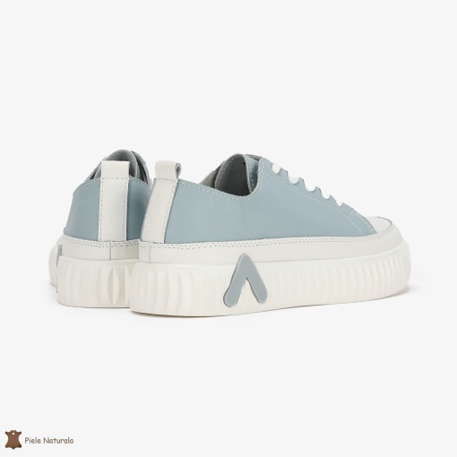 Pantofi Casual de dama din Piele naturala cu talpa groasa LF0489 ALBASTRU - Img 4