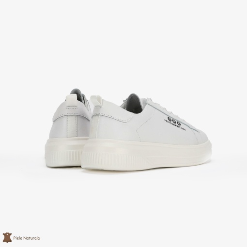 Pantofi Casual de dama din Piele naturala cu talpa groasa LF0494 Alb - Img 3