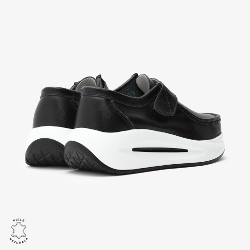 Pantofi Casual de dama din Piele Naturala LF0570 NEGRU - Img 3