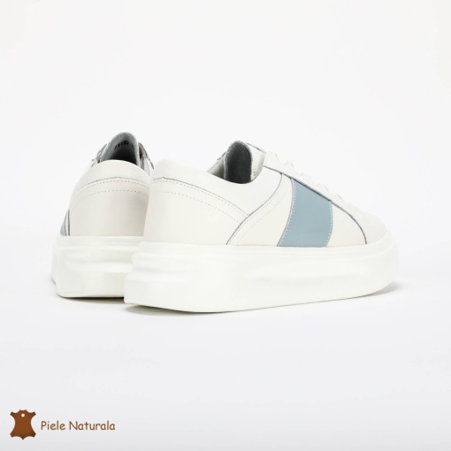 Pantofi Casual de dama din Piele naturala respirabili și ușori LF0490 Albastru - Img 3