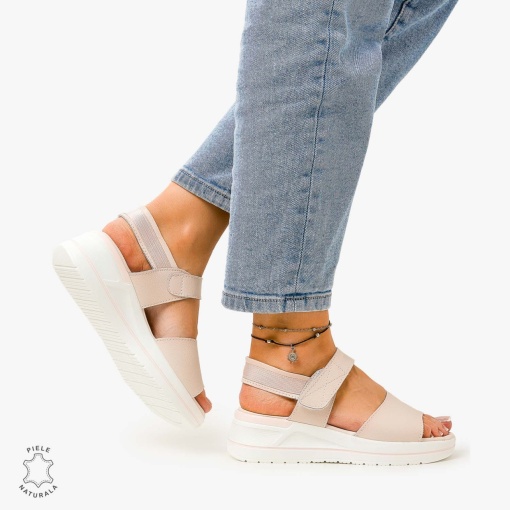 SANDALE Dama Piele Naturala CU BARETA LF1098 Culoare: ROZ - Img 3