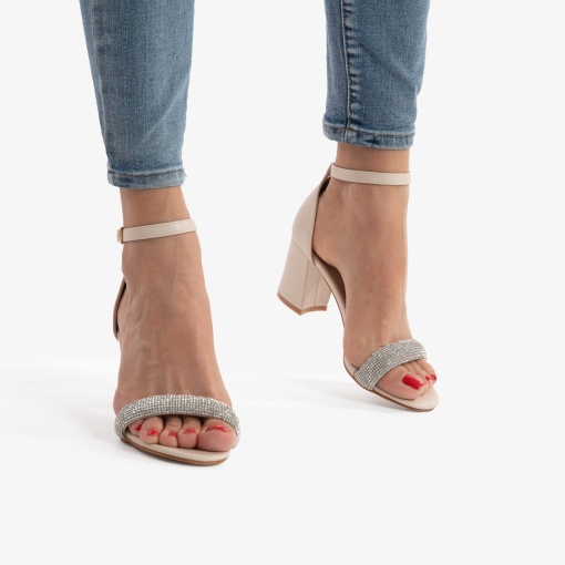 SANDALE ELEGANTE Din Piele Ecologica cu Toc Gros si model LF0756 - Img 2
