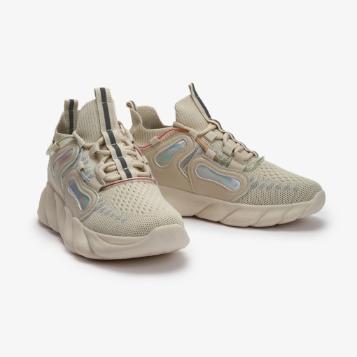 SNEAKERS din Piele Ecologica si textil LF0130 Bej - Img 2