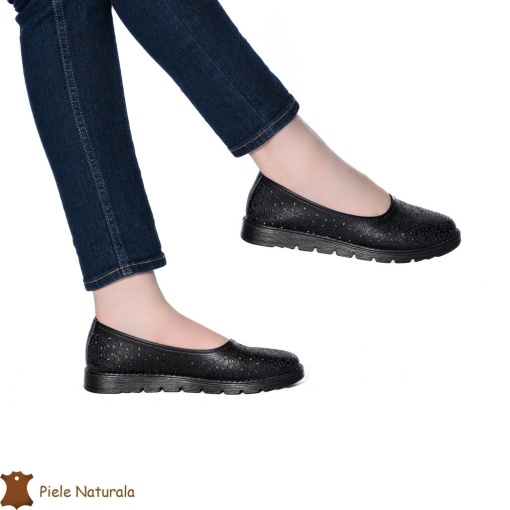 Balerini Dama Piele naturală LF0030 NEGRU - Img 2