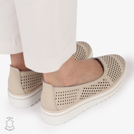 Balerini Dama Piele naturală LF0105 BEJ - Img 2