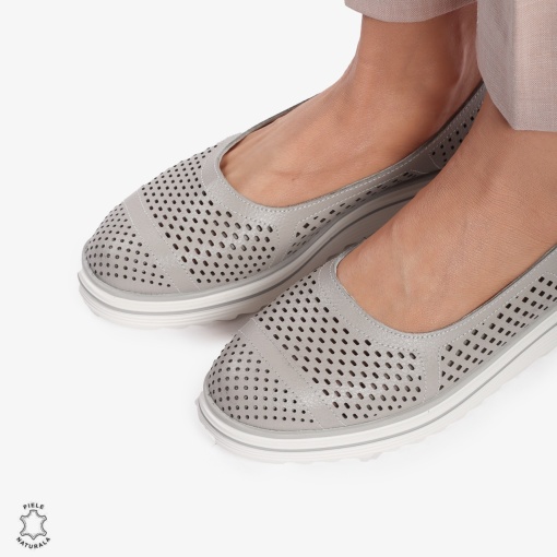 Balerini Dama Piele naturală LF0105 GRI - Img 2