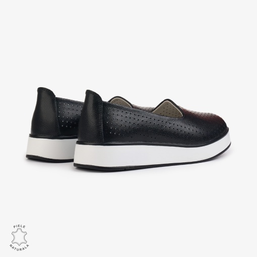 BALERINI Dama Piele Naturala PERFORATA LF1006 Culoare: NEGRU - Img 2
