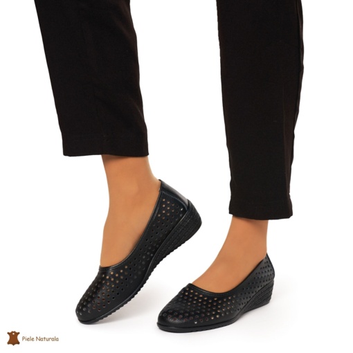Balerini Dama Piele Naturala Slip-on LF0075 NEGRU - Img 2