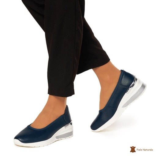 Balerini Dama Piele Naturala slip-on LF0082 NAVY - Img 3