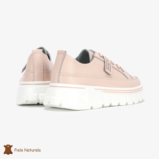 Pantofi Casual de dama din Piele naturala Interior confortabil LF0488 ROZ - Img 3