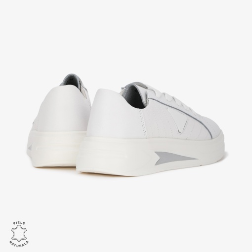 Pantofi Casual de dama din Piele naturala LF0523 ALB - Img 4