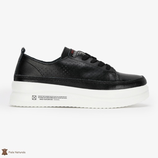 Pantofi Casual de dama din Piele naturala Șic Urban LF0487 NEGRU - Img 2
