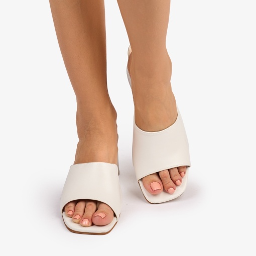 Pantofi eleganti dama din Piele ECOLOGICA Model Simplu LF1088 CULOARE: Alb - Img 3