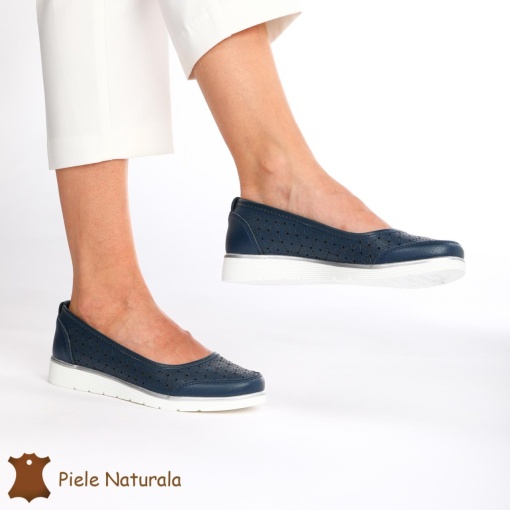 Balerini Dama Piele naturală LF0026 NAVY - Img 2
