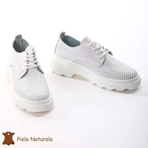 Pantofi Casual Dama Piele naturală LF0207 ALB - Img 2