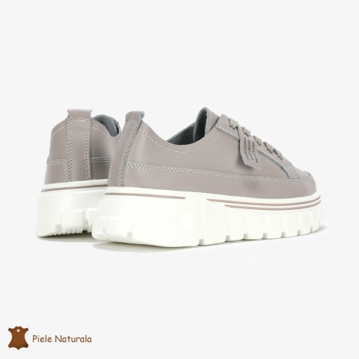Pantofi Casual de dama din Piele naturala Interior confortabil LF0488 GRI - Img 3