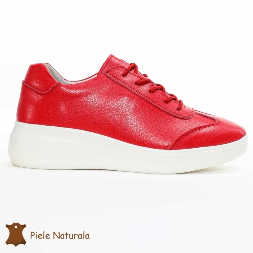 Pantofi casual elegante de dama din piele naturala LF0221 ROSU - Img 2