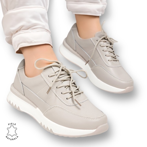 Pantofi casual piele naturala LF886 GRI - Img 2