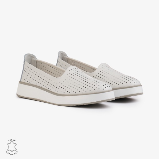 BALERINI Dama Piele Naturala PERFORATA LF1006 Culoare: ALB - Img 2