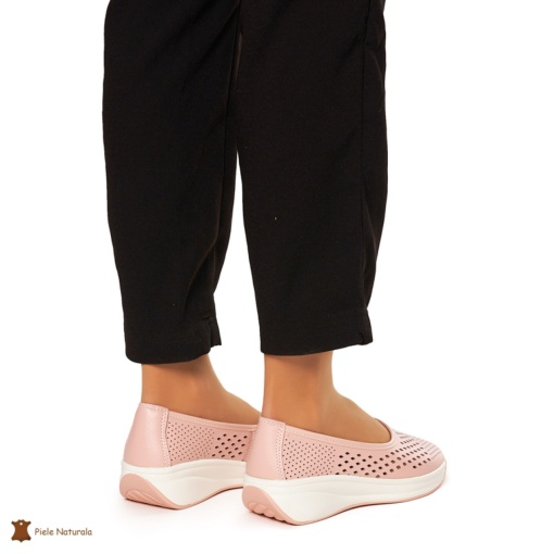 Balerini Dama Piele Naturala Slip-on LF0076 ROZ - Img 4
