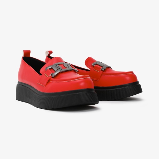 Mocasini dama din Piele Ecologica LF0564 ROSU - Img 2