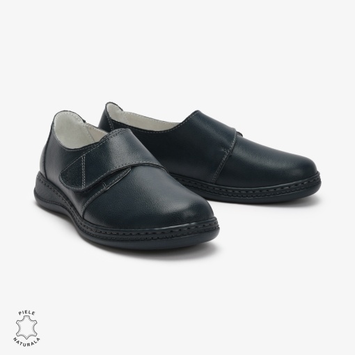 Mocasini dama din Piele naturală LF0017 Bleumarin - Img 2