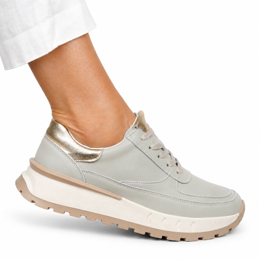 Pantofi Casual DAMA din PIELE Naturala cu model pe talpa LF1524 BARILLA - Img 2