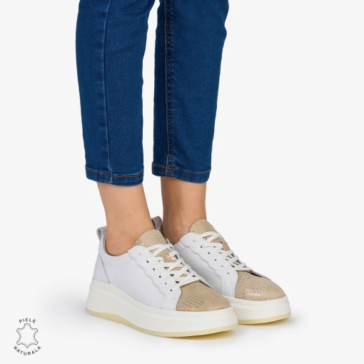 Pantofi Casual DAMA din PIELE Naturala LF0947 CULOARE: ALB - Img 3