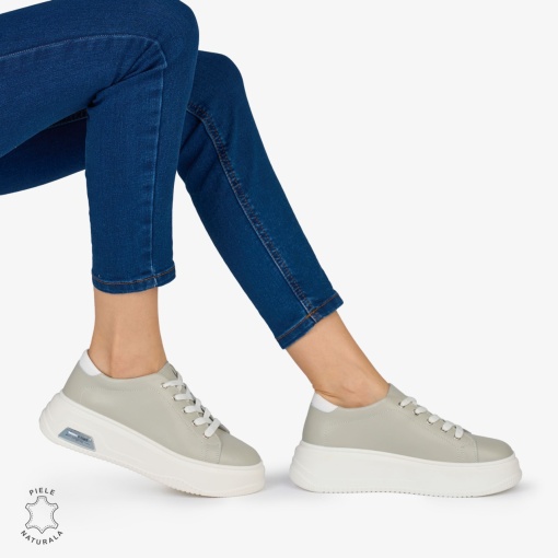 PANTOFI CASUAL Dama Piele Naturala LF1054 Culoare: GRI - Img 3
