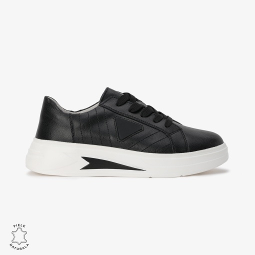 Pantofi Casual de dama din Piele naturala LF0523 NEGRU - Img 2