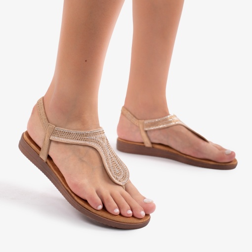 Sandale dama din Piele Ecologica LF0147 AURIU - Img 3