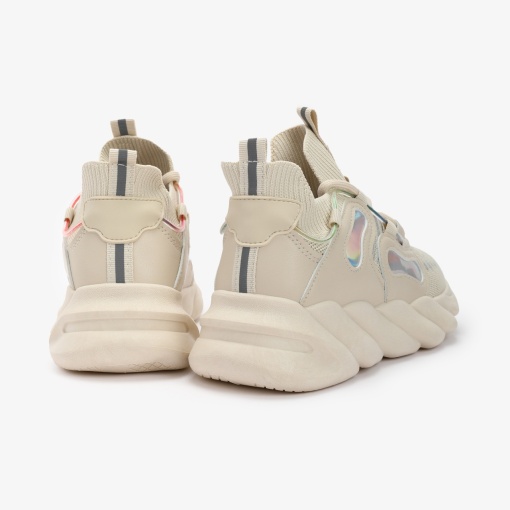 SNEAKERS din Piele Ecologica si textil LF0130 Bej - Img 3