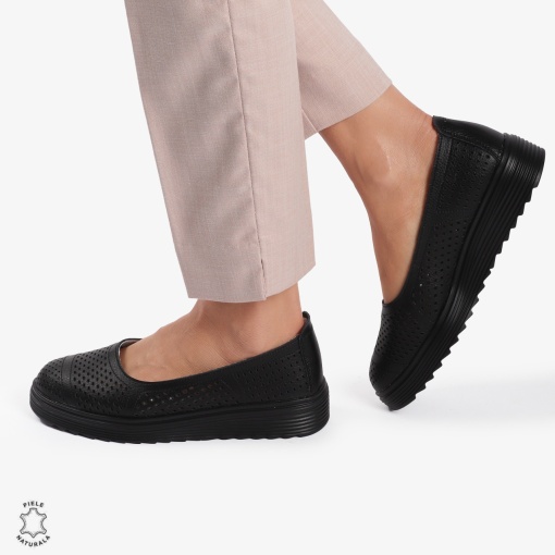 Balerini Dama Piele naturală LF0105 NEGRU - Img 2