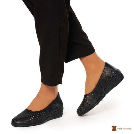 Balerini Dama Piele Naturala Slip-on LF0075 NEGRU - Img 3