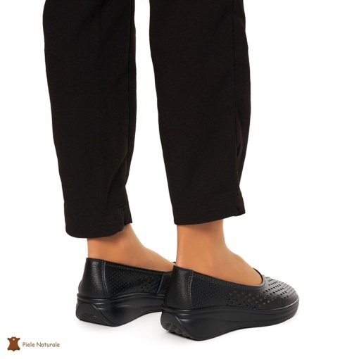 Balerini Dama Piele Naturala Slip-on LF0076 NEGRU - Img 4